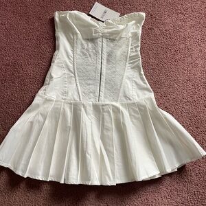 OUTCAST Pleated Corset Mini dress in w